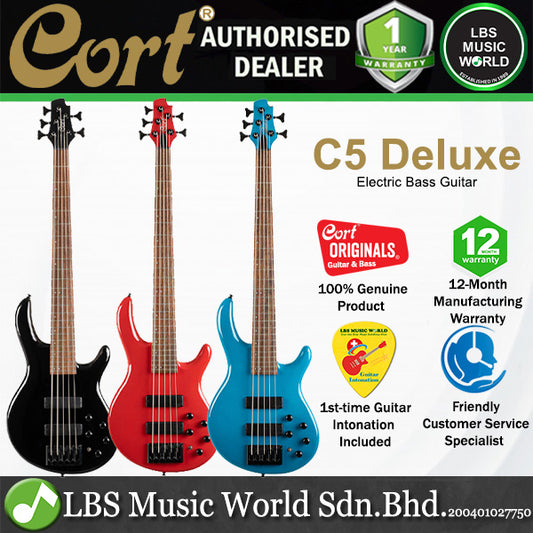 Cort C5 Deluxe Artisan Series 5 String Poplar Body Electric Bass Guitar