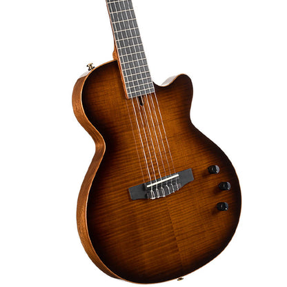Cort Sunset Nylectric DLX Mahogany Boday  Flamed Maple Veneer Top Electric Electric Classical Guitar - Tobacco Sunburst