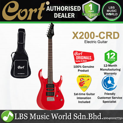 Cort X200 Poplar Body Jatoba Fingerboard with Tremolo Gloss Finish Electric Guitar