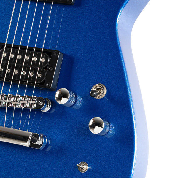 Cort MBM-2H META Series Basswood Body with Sustainiac Pickup Electric Guitar - Meta Blue (MBM2H BBE)