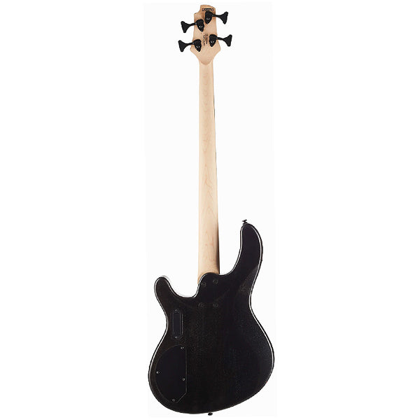 Cort B4FL MHPZ 4 String Mahogany Body Ovangkol Top Electric Bass Guitar - Open Pore Trans Black Burst (B4FLMHPZ)