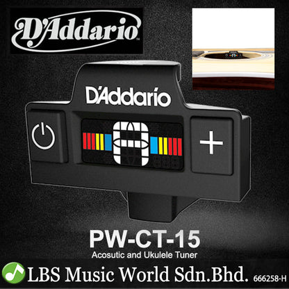 D'addario PW-CT-15 Micro Soundhole Tuner for Acoustic Guitar and Ukulele (PWCT15 PW CT15)