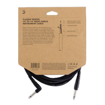 D'addario PW-CGTRA10 1/4" to 1/4" Classic Instrument Cable Right Angle (PWCGTRA10 PWCGTRA20)