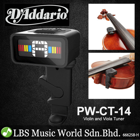D'addario PW-CT-14 Chromatic Micro Clip On Tuner for Violin and Viola (PWCT14  PW CT14)