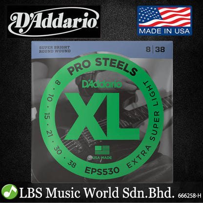 D'addario EPS530 Extra Super Light XL ProSteel Electric Guitar Strings (08-38)
