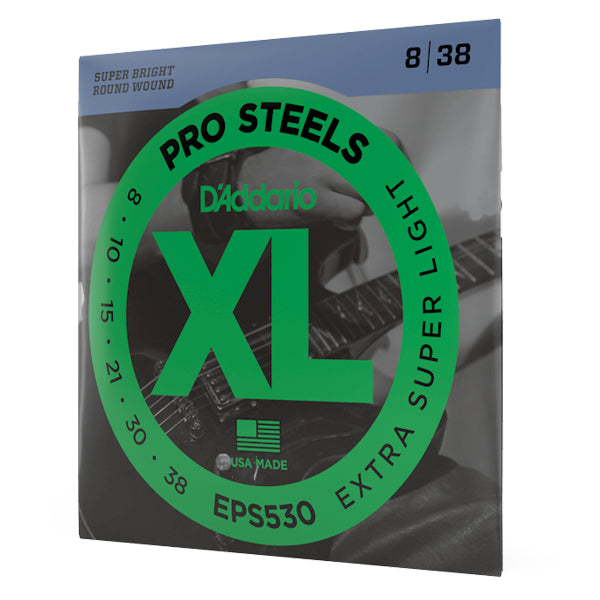 D'addario EPS530 Extra Super Light XL ProSteel Electric Guitar Strings (08-38)