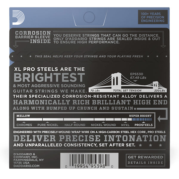 D'addario EPS530 Extra Super Light XL ProSteel Electric Guitar Strings (08-38)
