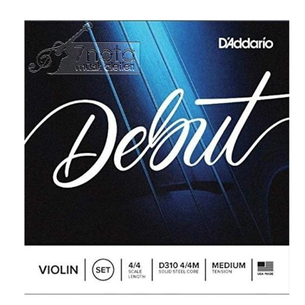D'addario D310 4/4M Solid Steel Core Medium Tension Violin String Set For 4/4 Violin (Daddario)