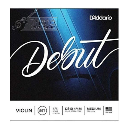 D'addario D310 4/4M Solid Steel Core Medium Tension Violin String Set For 4/4 Violin (Daddario)