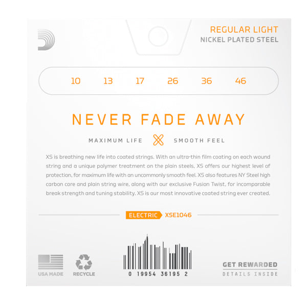 D'addario XSE1046 Regular Nickel Plated Steel Coated Electric Guitar Strings Anti Rust (XSE 1046)