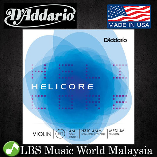 D'addario H310 4/4M Helicore Violin String Set Medium Tension 4/4 Scale String Daddario (H 310)