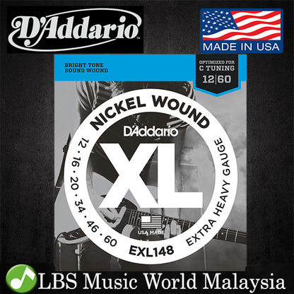 D'addario EXL148 Nickel Wound Extra Heavy 012-060 Electric String (EXL 148)