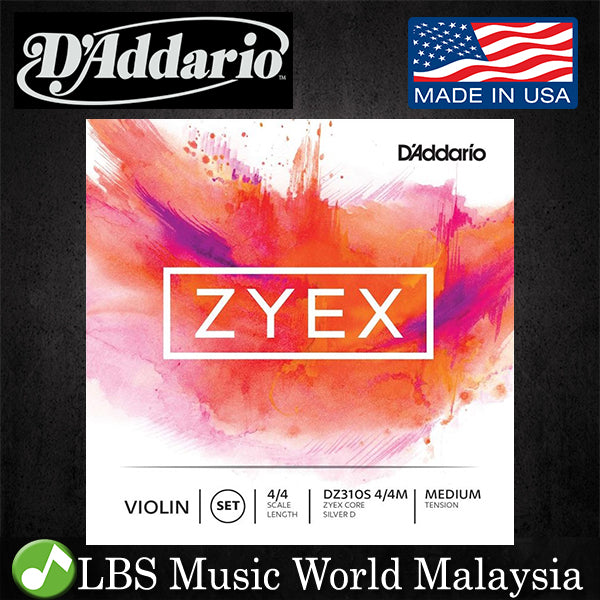 D'addario DZ310S 4/4M Zyex Violin String Set Medium Tension 4/4 Scale String Daddario (DZ310 S)
