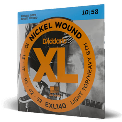 D'addario EXL140 Nickel Wound Light Top/Heavy Bottom 010-052 Electric String (EXL 140)