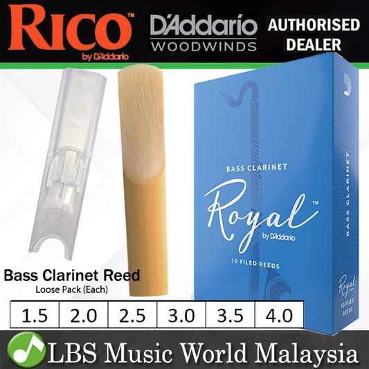 Royal by D'addario Bass Clarinet Reed Loose Pack - 1.5 / 2.0 / 2.5 / 3.0 / 3.5 / 4.0 - Each (Daddario Reeds)