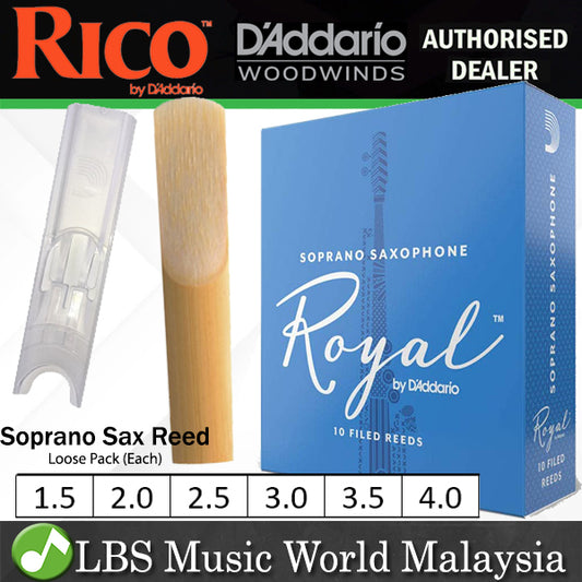 Royal by D'addario Soprano Saxophone Reed Loose Pack - 1.5 / 2.0 / 2.5 / 3.0 / 3.5 / 4.0 - Each (Daddario Sax Reeds)