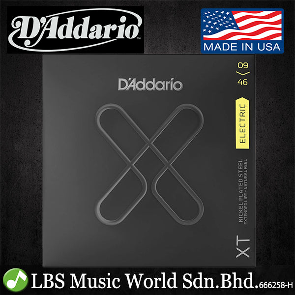 D'Addario XTE0946 XT Nickel Plated Steel Electric Guitar String Super Light Top Regular Bottom Daddario (9-46)