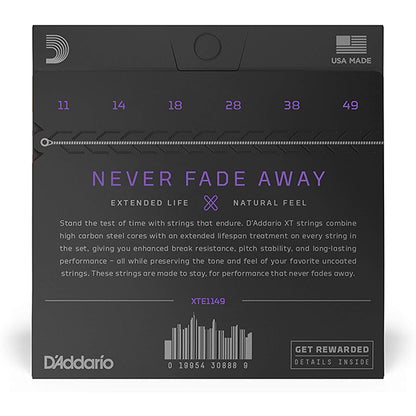 D'addario XTE1149 XT Nickel Plated Steel Electric Guitar String Medium Gauge Daddario D Addario (11-49)