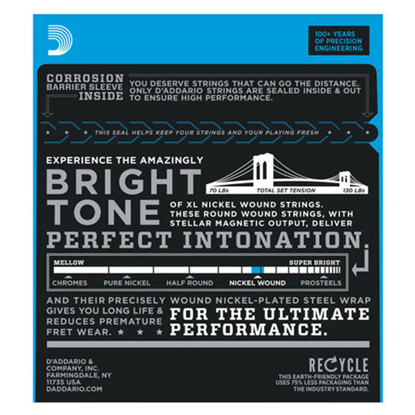D'addario EXL120 7 String Nickel Wound Super Light Electric Guitar String Daddario D addario (09-54 ) (EXL120-7)