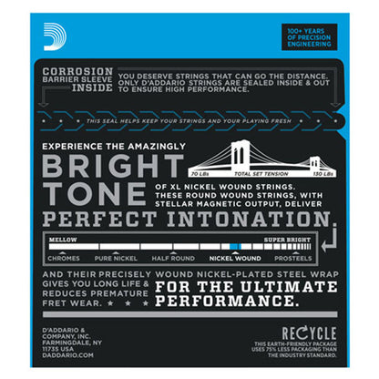 D'addario EXL120 7 String Nickel Wound Super Light Electric Guitar String Daddario D addario (09-54 ) (EXL120-7)