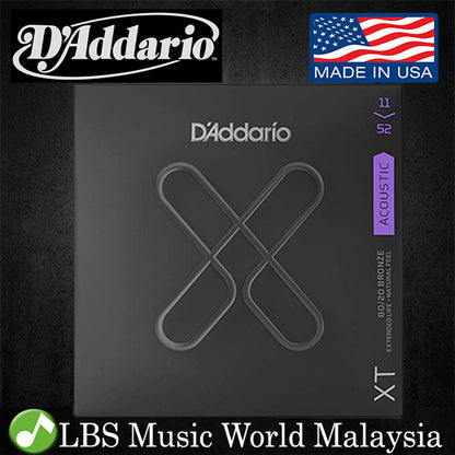 D'addario XTABR1152 XT 80/20 Bronze Acoustic Guitar String Custom Light Daddario D Addario (11-52)