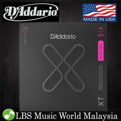 D'Addario XTB45100 XT Nickel Plated Steel Electric Bass Guitar String Daddario D Addario (45-100)