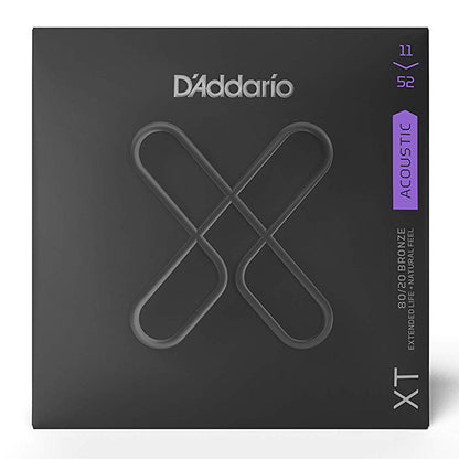 D'addario XTABR1152 XT 80/20 Bronze Acoustic Guitar String Custom Light Daddario D Addario (11-52)