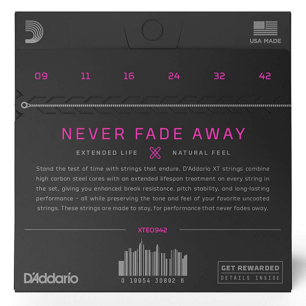 D'addario XTE0942 XT Nickel Plated Steel Electric Guitar String Super Light Daddario D Addario (09-42)