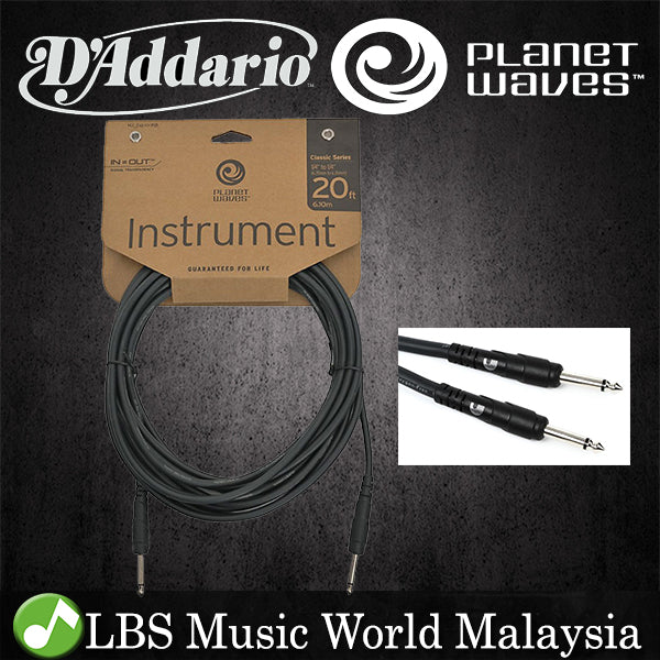 D'addario PW-CGT20 Planet Wave Instrument Cable Guitar Keyboard Daddario (6 Meter PW CGT20)