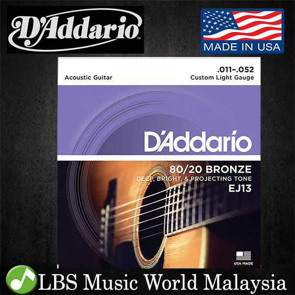 D'addario EJ13 80/20 Bronze Acoustic Guitar Strings 11-52 Daddario D addario (EJ 13)