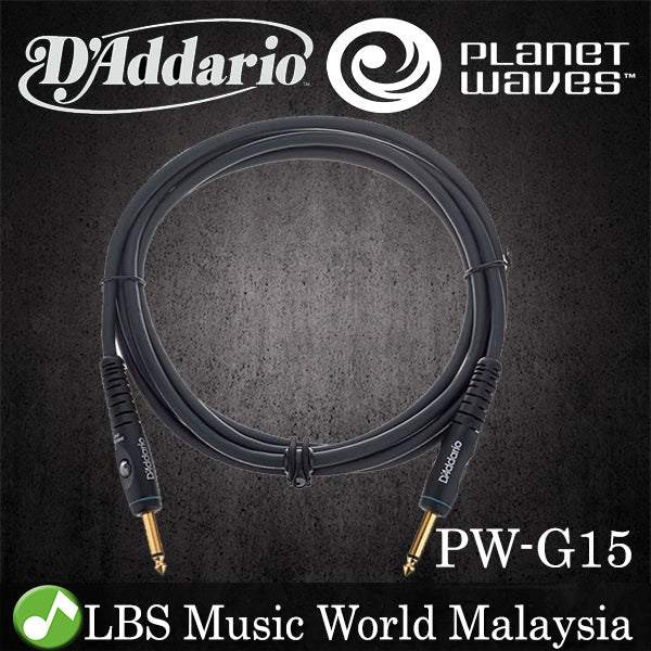 D'addario Planet Waves PW-G15 Custom Series Instrument Cable Keyboard Guitar (4.5 Meter)