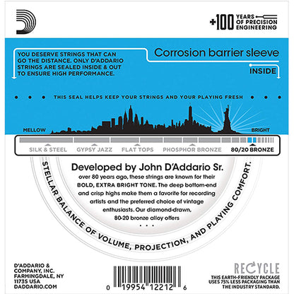 D'addario EJ11 80/20 Bronze Acoustic Guitar Strings 12-53 Daddario D addario (EJ 11 EJ11E)