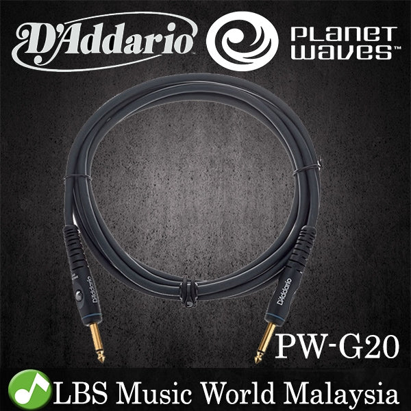 D'addario Planet Waves PW-G20 Custom Series Instrument Cable Keyboard Guitar (6 Meter)