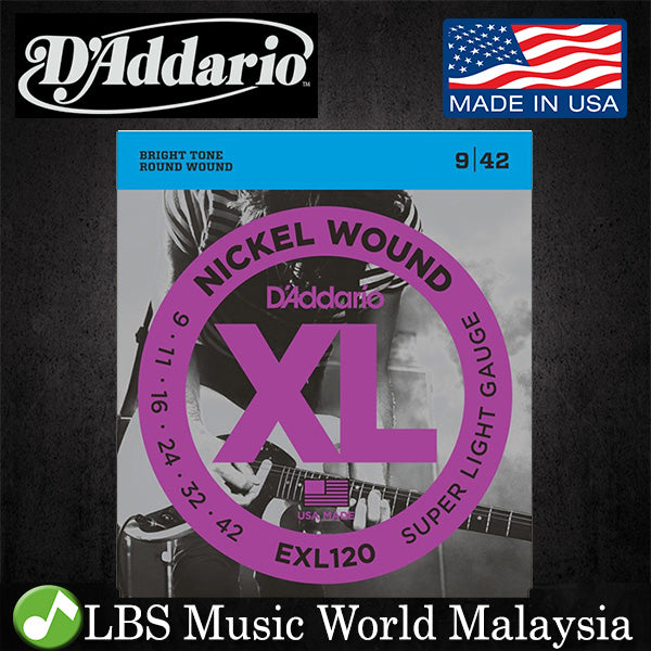 D'ADDARIO EXL120 Nickel Wound, Super Light, DADDARIO ELECTRIC GUITAR STRINGS