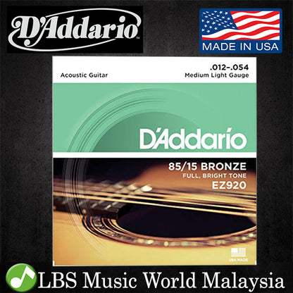 D'addario EZ920 85/15 BRONZE 012-054, DADDARIO ACOUSTIC GUITAR STRINGS