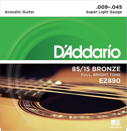 D'addario EZ890 85/15 BRONZE 009-045 DADDARIO ACOUSTIC GUITAR STRINGS
