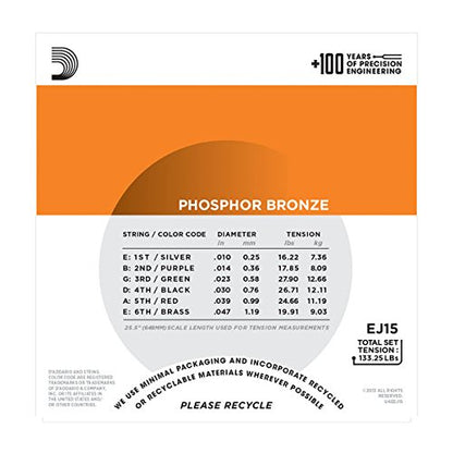 D'addario EZ900 85/15 Bronze Acoustic Guitar String (10-50)