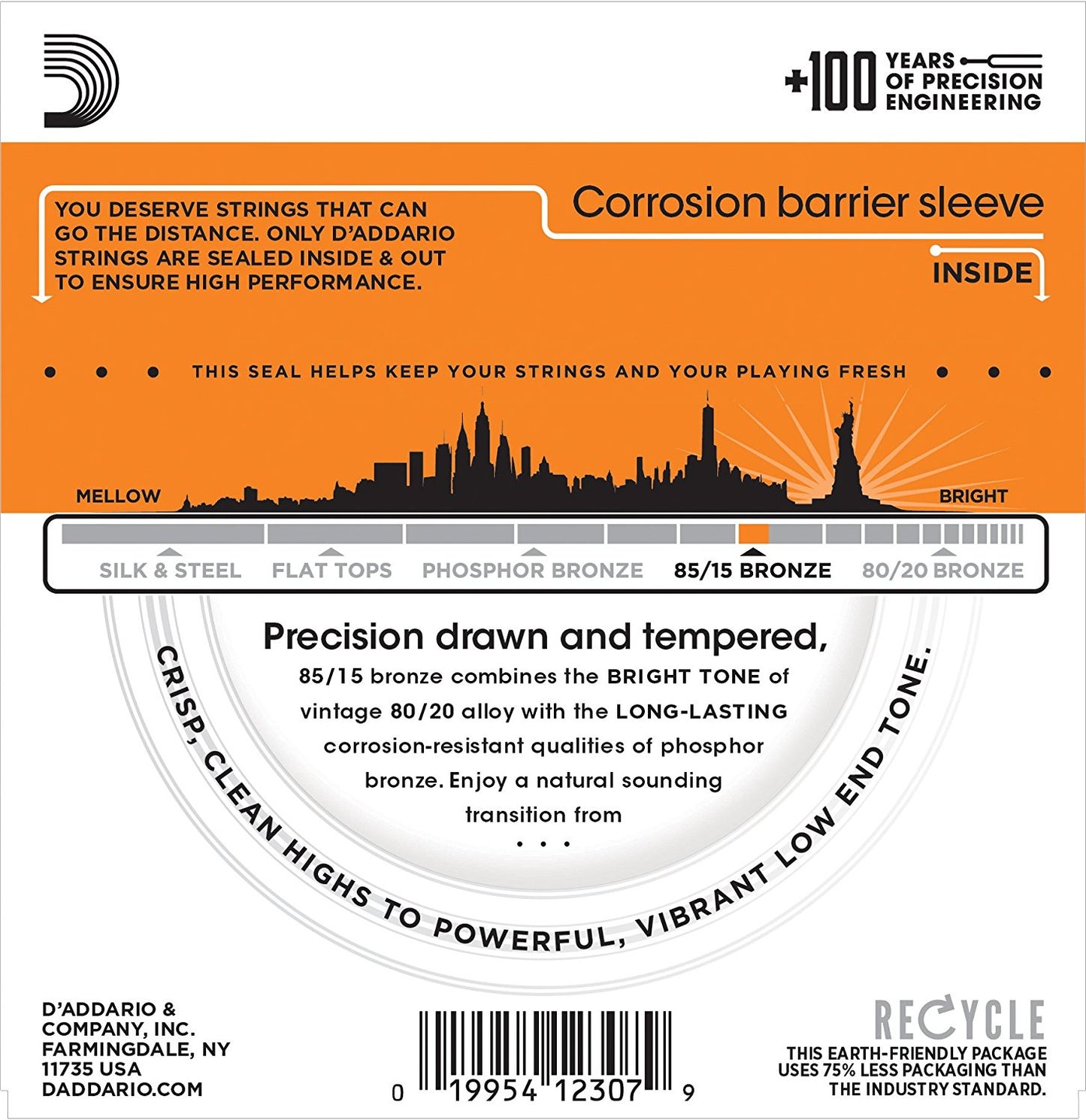D'addario EZ900 85/15 Bronze Acoustic Guitar String (10-50)