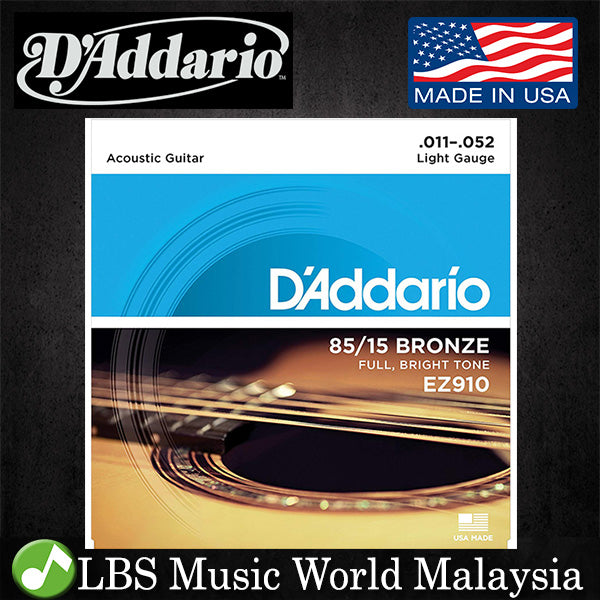 D'addario EZ910 85/15 Bronze Acoustic Guitar String (11-52)