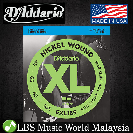 D'ADDARIO  EXL165 Nickel Wound Bass, Custom Light, DADDARIO BASS GUITAR STRINGS