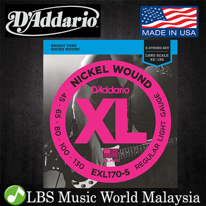 D'ADDARIO EXL170-5 5 STRING BASS D ADDARIO DADDARIO GUITAR STRINGS