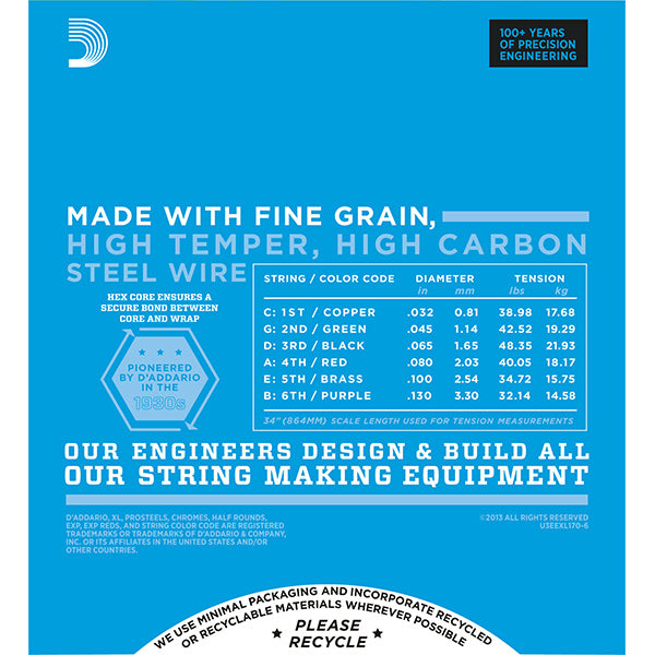 D'ADDARIO EXL170-6 6 STRING BASS D ADDARIO DADDARIO GUITAR STRINGS