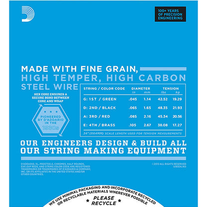 D'ADDARIO  EXL165 Nickel Wound Bass, Custom Light, DADDARIO BASS GUITAR STRINGS