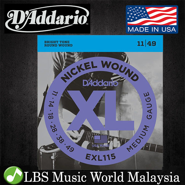 D'addario EXL115 Nickel Wound Electric Guitar String 11-49 Daddario D addario (EXL 115)
