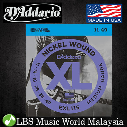 D'addario EXL115 Nickel Wound Electric Guitar String 11-49 Daddario D addario (EXL 115)