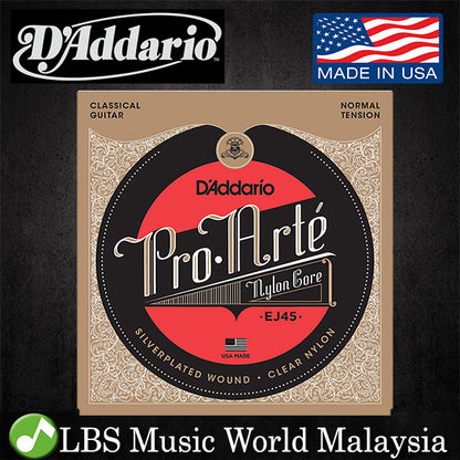 D'addario EJ45 Pro-Arté Nylon Classical Guitar String Normal Tension Daddario D addario (EJ 45)