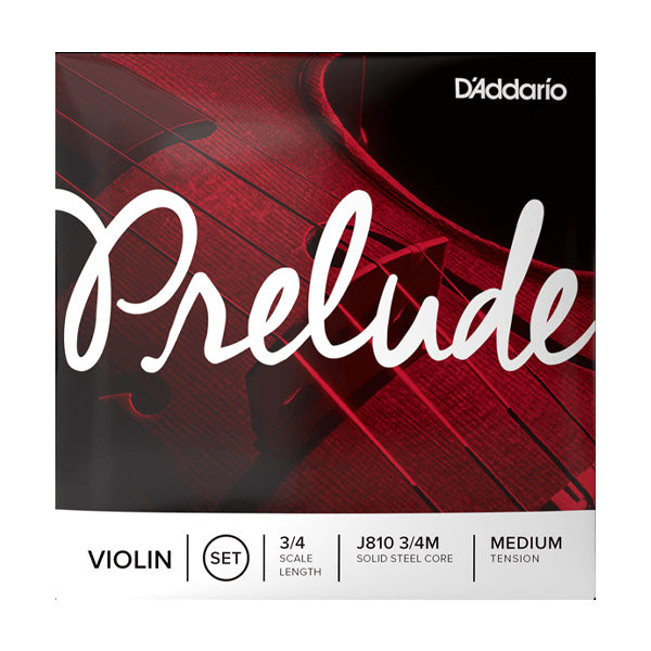 D'Addario J810 Prelude Violin String Set 4/4 Scale Medium Tension Daddario D addario Violin Strings