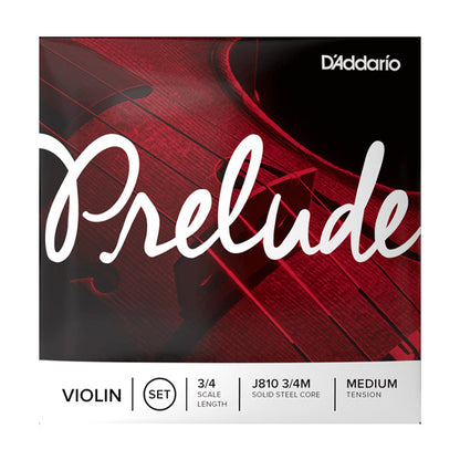D'Addario J810 Prelude Violin String Set 4/4 Scale Medium Tension Daddario D addario Violin Strings