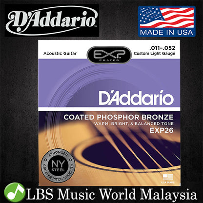 D'addario EXP26 Coated Phosphor Bronze Acoustic Guitar String 11-52 Daddario D addario (EXP 26)