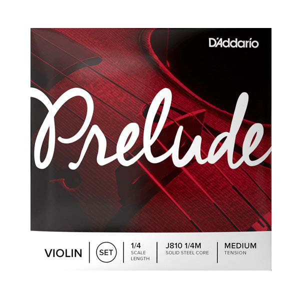 D'Addario J810 Prelude Violin String Set 4/4 Scale Medium Tension Daddario D addario Violin Strings